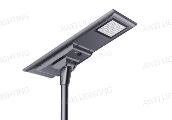 50W सौर एलईडी स्ट्रीट लाइट वाटरप्रूफ IP66 230LM/W हाई-ईफिशिएंसी सोलर पैनल के साथ स्ट्रीट में इस्तेमाल किया जाता है।