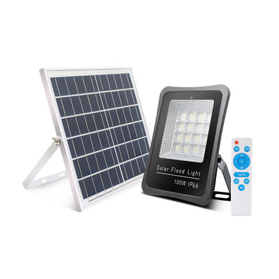 100W सौर ऊर्जा संचालित IP65 सौर एलईडी आउटडोर बाढ़ प्रकाश उच्च शक्ति लंबे जीवन काल कारखाने और आउटडोर क्षेत्रों में इस्तेमाल किया